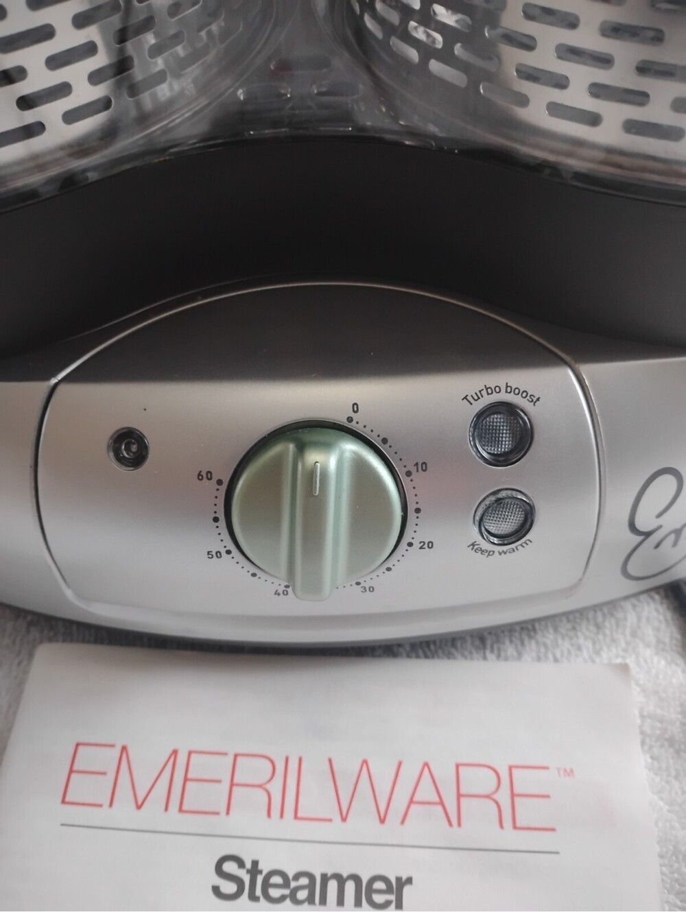Emeril Turbo Double Steamer 9.5L T-Fal Emerilware With Booklet And Rice Cup - Picture 2 of 8